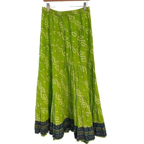Sacred Threads Maxi Skirt Size OSFM Tiered Festival Boho Granola Girl Beachy - Picture 1 of 8